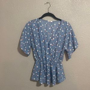 Sienna Sky Peplum Blouse Size XS